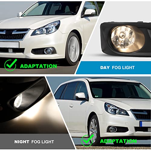 CPW OEM Fog Lights Assembly Fit For 2010 2011 2012 Subaru Legacy, Driver & Passenger Driving Projector Fog Lights Replacement w/Wiring Harness + Switch Kit (Black Housing Clear Lens) - Image 5