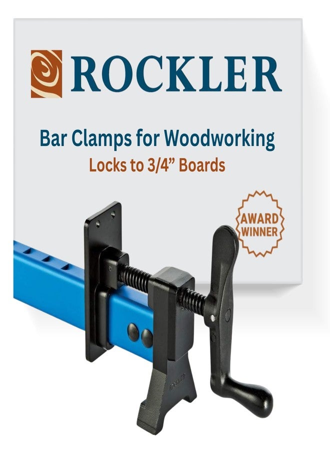 روكلر مشابك قضبان Sure-Foot مقاس 24 بوصة لأعمال النجارة - مشابك شديدة التحمل مزودة بخطاف مشبك مدمج لقفل الألواح مقاس 3/4 بوصة - مشبك قضبان ألومنيوم خفيف الوزن - أدوات وملحقات نجارة مزودة بقبضة ثابتة وقاعدة عريضة - Image 1