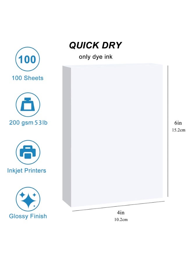 ESHANG 4x6 Inch Glossy Photo Paper 4R 200gsm - 100 Sheets Bulk Pack for Dye Inkjet Printers ONLY - Image 2