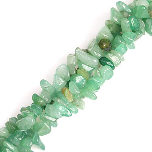JOE FOREMAN 6-8mm Green Aventurine Beads Natural Stone Gravel Gemstone Chips Beads for Jewelry Making Wholesale Loose Beads Freeform Green 34" JOE FOREMAN - Image 1