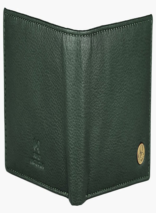 WildHorn Green Leather Wallet I Minimalist Mens Wallet, Green New Nappa - Image 5