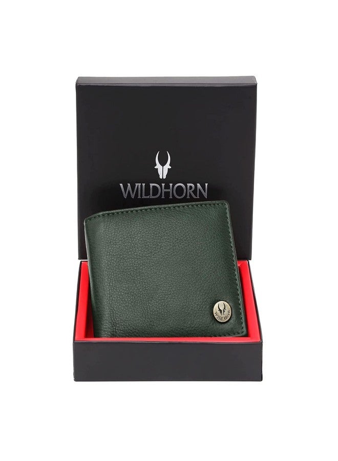 WildHorn Green Leather Wallet I Minimalist Mens Wallet, Green New Nappa - Image 1