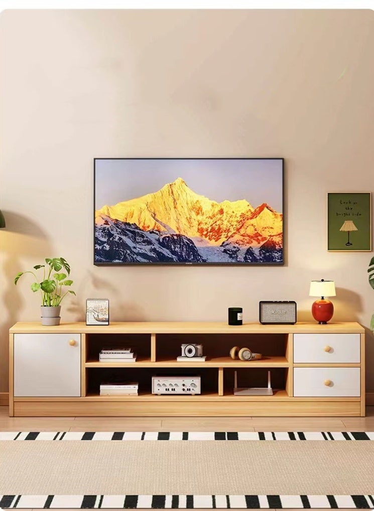 كوتيس خزانة تلفزيون، طاولة تلفزيون، تصميم عصري، حامل تلفزيون لغرفة المعيشة، غرفة النوم، رف تلفزيون، لوح خشبي صديق للبيئة، 160×30×40 سم  - Image 2