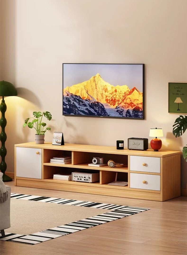 كوتيس خزانة تلفزيون، طاولة تلفزيون، تصميم عصري، حامل تلفزيون لغرفة المعيشة، غرفة النوم، رف تلفزيون، لوح خشبي صديق للبيئة، 160×30×40 سم  - Image 1