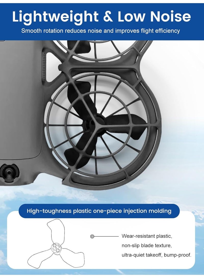 2 أزواج المروحة لـ DJI نيو 2 كاميرا الطيران المحمولة 2217S لون منصات مروحة خفيفة الوزن جناح لـ DJI نيو 2 إكسسوارات الطائرات بدون طيار المحمولة (أسود) - Image 3