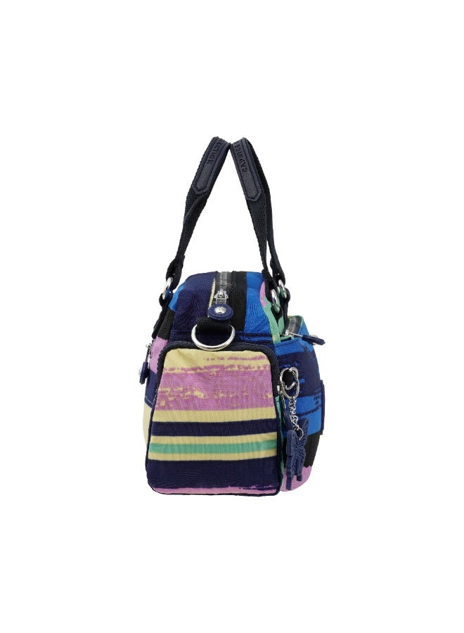Caprice Collection Unisex Mini Crossbody Bag – Waterproof Nylon & Lightweight, Multi-Color Horizontal Stripes - Image 4