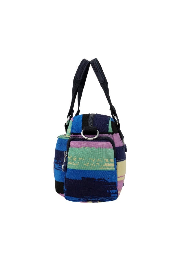 Caprice Collection Unisex Mini Crossbody Bag – Waterproof Nylon & Lightweight, Multi-Color Horizontal Stripes - Image 3
