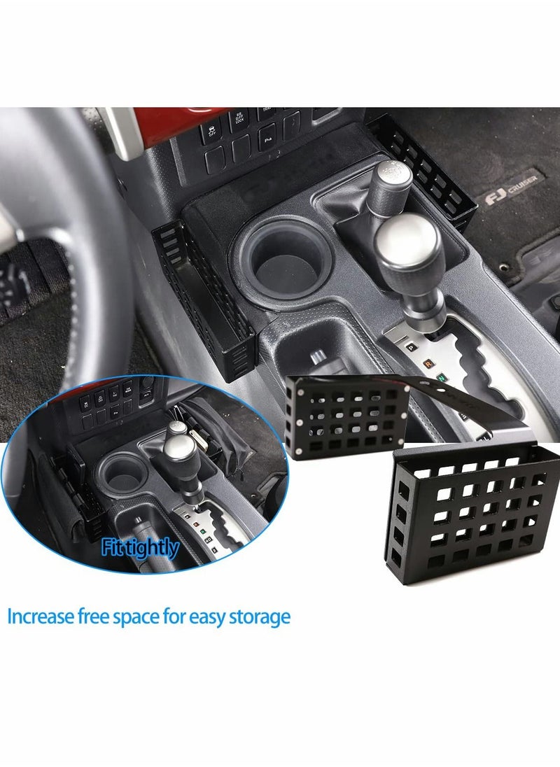 SYOSI for Toyo-ta FJ Cruiser 2007-2021 car Central Control Gear Panel on Both Sides of The Aluminum Alloy Storage Basket Accessories