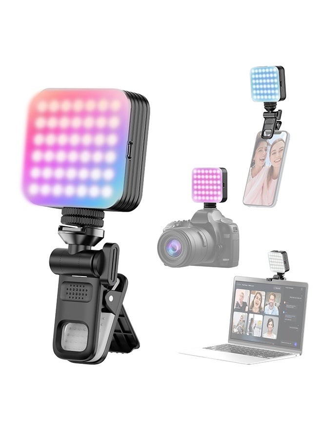 Photography Color Fill Light 108LED 2000mAh , Selfie Light USB Rechargeable for Photo & Video with Front Back Clip for Phones Laptops Makeup TikTok Stream