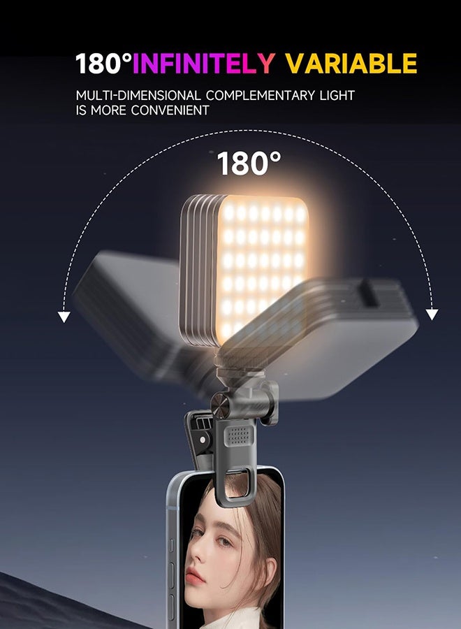 Arabest Mini RGB LED Video Light 2500K-9000K Dimmable 8 Scene Lighting Effects Video Conference Light for Computer Tablet Mobile Phone DSLR Camera Built-in Battery with Screen Clip & Cold Shoe Mount - Image 2