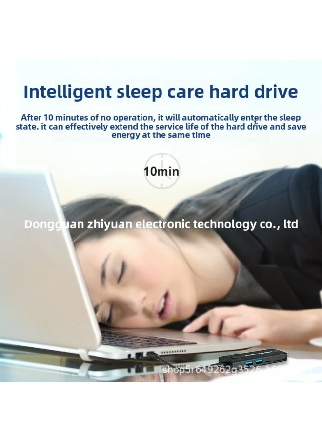 ماركة غير محددة M.2 SSD Box Nvme قارئ بطاقات USB HUB اتصال خارجي M2 SSD Mobile Hard Disk Box Expansion Dock-Color: M2 NVME [10Gbps] فضي  - Image 3
