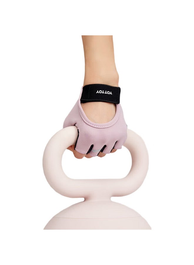 YOTTOY Fitness Gloves For Men And Women, Sports Cycling Half-Finger Non-Slip Anti-Callus Pull-Up Equipment Training, Rosewood Pink, Size L - Image 2