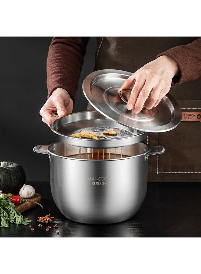 MAX COOK Meichun 304 Stainless Steel Lard Container Seasoning Bowl, Lard Bowl Seasoning Jar Condiment Pot 2.8l With Lid And Strainer Mcwa9035 - Image 2