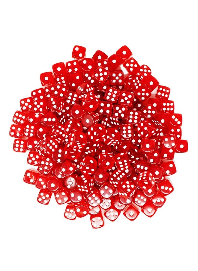 DA VINCI 16mm 6 Sided Translucent Red, Blue, or Green Gaming Dice in Bulk with Rounded Corners (100 Dice, Red) - Image 1