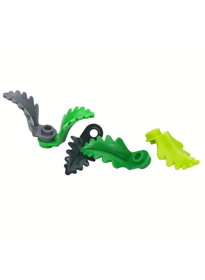 2 Sets Dark Green Tree MOC Plant Fir Leaves Street House Decoration Building Blocks - Image 2