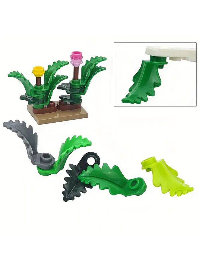 2 Sets Dark Green Tree MOC Plant Fir Leaves Street House Decoration Building Blocks - Image 5