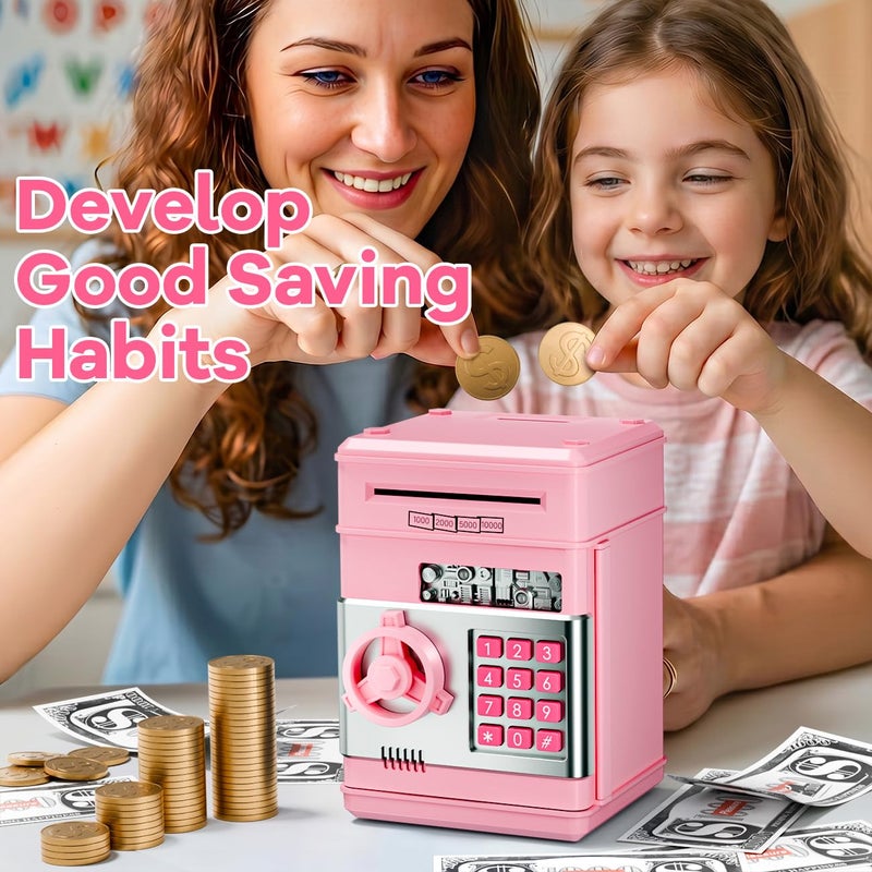 MAGIBX Kids Piggy Bank for Girls Toys for Year Old Girl Birthday Gifts Electronic Piggy Bank ATM Machine Money Safe for Kids Toys Age 6 8 10 - Image 2