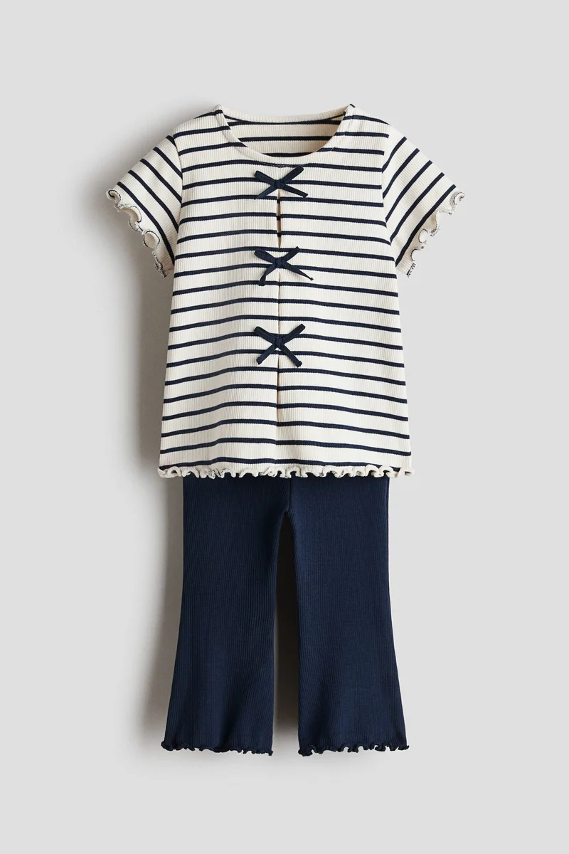 H&M 2-piece ribbed cotton set