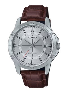 CASIO Standard Analog Brown Leather Band Men's Watch MTP-V004L-7C - 41.5MM 