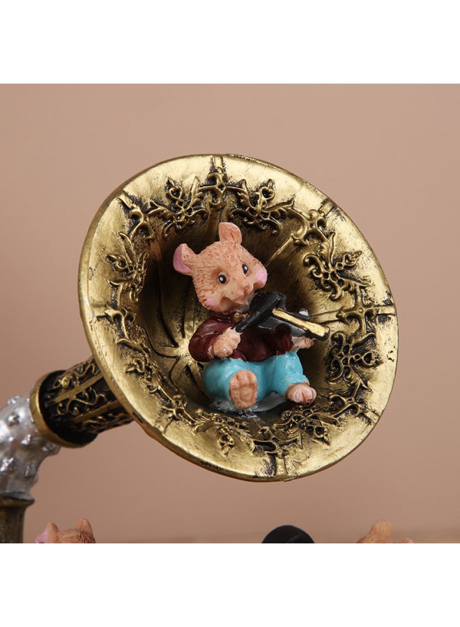Cute Mouse Concert Ornaments Music Box Craft Gifts Girls European-style Rotating Birthday Year Girlfriend Children-Dimensions:Bluetooth + Unlimited Music + Upper Disc Rotation - Image 2