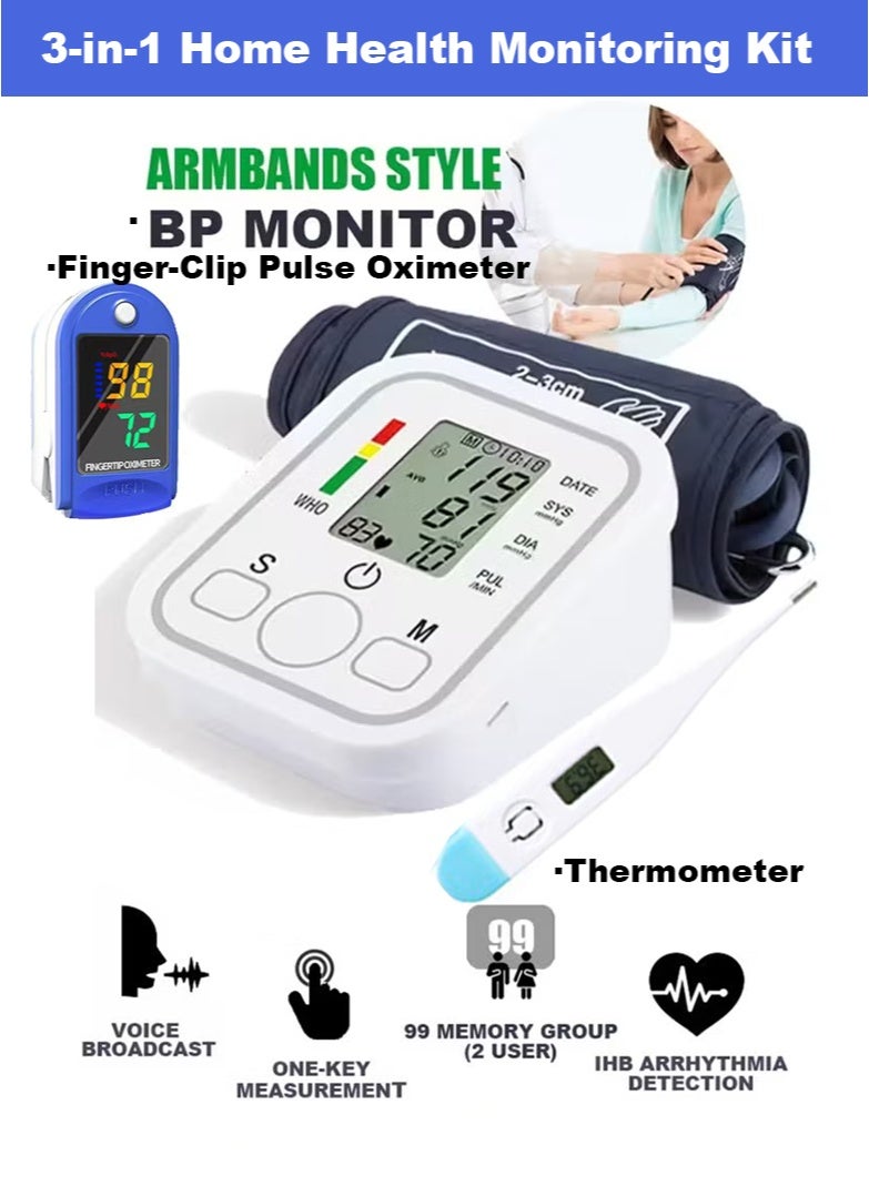 HUMJO Full-Automatic Blood Pressure Machine BP Monitor with Voice Broadcast Function - Image 1
