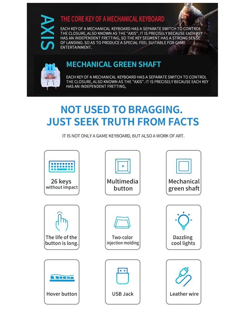 87 Keys  Key Gaming Keyboard , Mechanical Keyboard For Gamers - Image 5