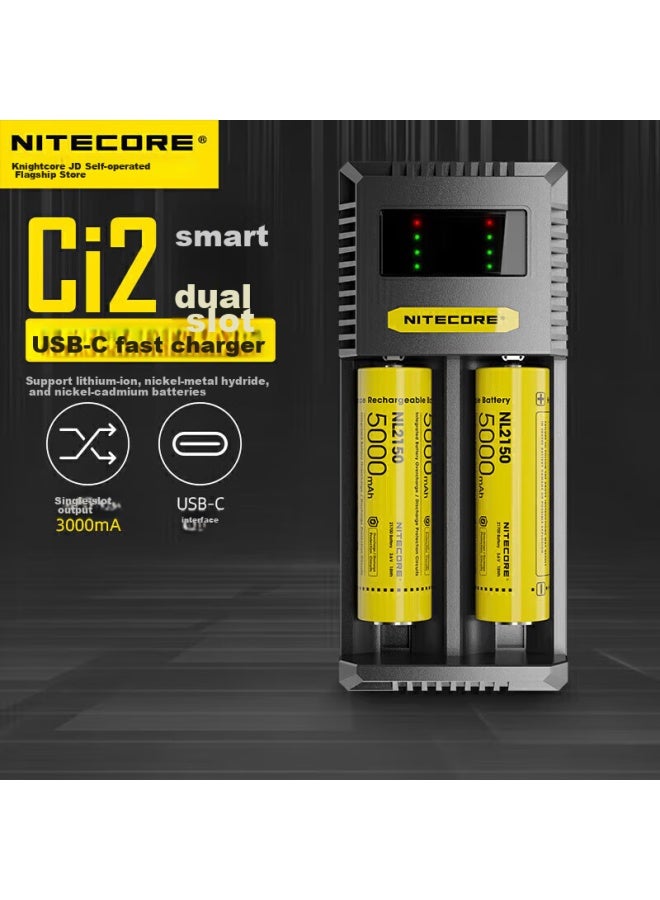 Nitecore Ci2 Smart Dual-slot Charger, 21700 Lithium Battery Repair And Activation, 18650 Battery Fast Charging - Image 1