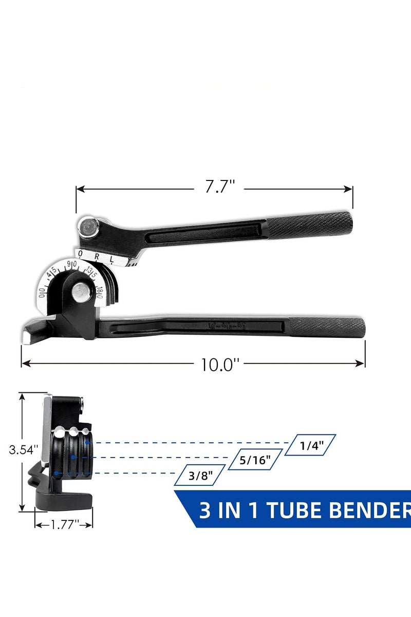 3 in 1 Manual Tubing Bending Tools 0-180 Degrees 1/4, 5/16, and 3/8 Inch (Matte Surface) for Copper Aluminum Brass and Thin Stainless Steel Pipes，Black - Image 2