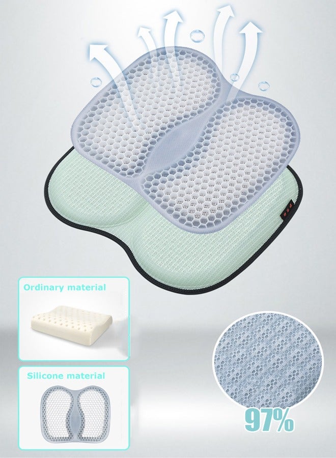 Generic Gel Seat Cushion, Ergonomic Honeycomb Design Foldable Seat Cushion for Sciatica Pain Relief, Breathable Thick Long-Sitting Seat Cushion for Office Chair, Car, Wheelchair, Road Trips, Grey - Image 3