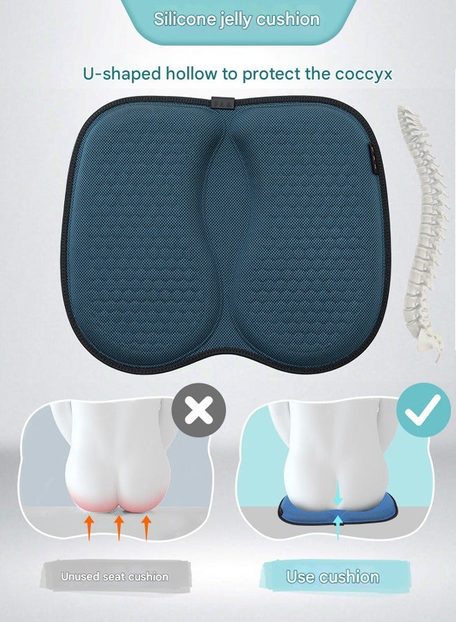 Generic Gel Seat Cushion, Ergonomic Honeycomb Design Foldable Seat Cushion for Sciatica Pain Relief, Breathable Thick Long-Sitting Seat Cushion for Office Chair, Car, Wheelchair, Road Trips, Grey - Image 4