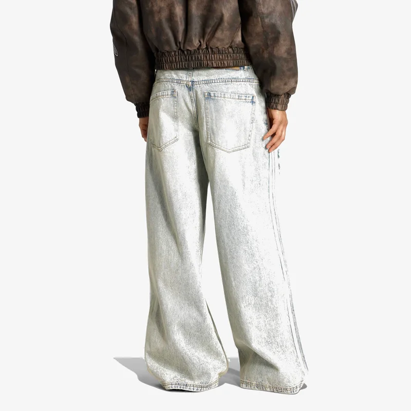 Adidas Originals light blue ADIDAS ORIGINALS LOOSE DENIM DESTRESSED Pants for Women | Best Price UAE