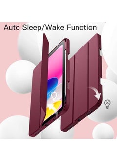 Jetech Case For iPad 10 (10.9 Inch 2022 Model 10Th Generation) With Pencil Holder Slim Tablet Cover With Soft Tpu Back Auto Wake Sleep (Wine)  - Image 5