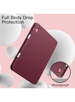 Jetech Case For iPad 10 (10.9 Inch 2022 Model 10Th Generation) With Pencil Holder Slim Tablet Cover With Soft Tpu Back Auto Wake Sleep (Wine)  - Image 3