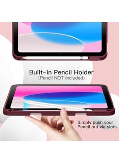 Jetech Case For iPad 10 (10.9 Inch 2022 Model 10Th Generation) With Pencil Holder Slim Tablet Cover With Soft Tpu Back Auto Wake Sleep (Wine)  - Image 4