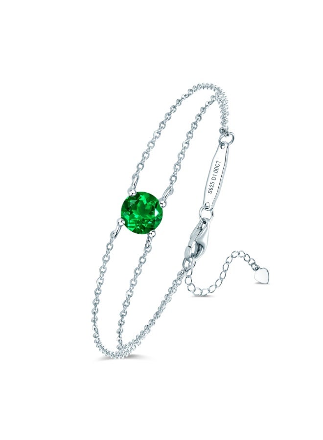 KUYING S925 Sterling Silver Bracelet Birthstone Jewelry-June