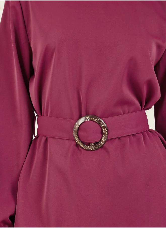 ستايلي Buckle Belted Longline Top and Pant Set