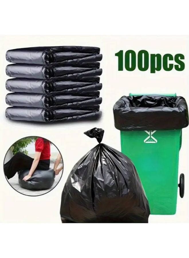 100 Heavy Duty Tear And Leak Resistant Plastic Garbage Bags Multi Purpose Trash Bags For Indoor Outdoor Hotel Home And Commercial Waste Disposal - Image 2
