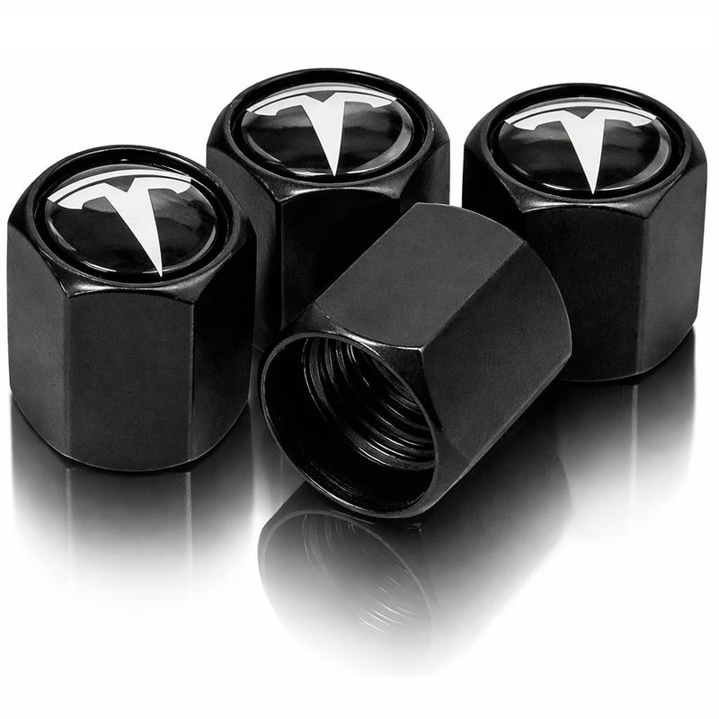 TACTILIAN Car Tire Valve Stem Caps for Tesla Model 3 S Y X Accessories Leakproof Aluminum Tire Valve Caps 4 Pack with Rubber ORings Compatible with Tesla Model Y Accessories 2025 - Image 2