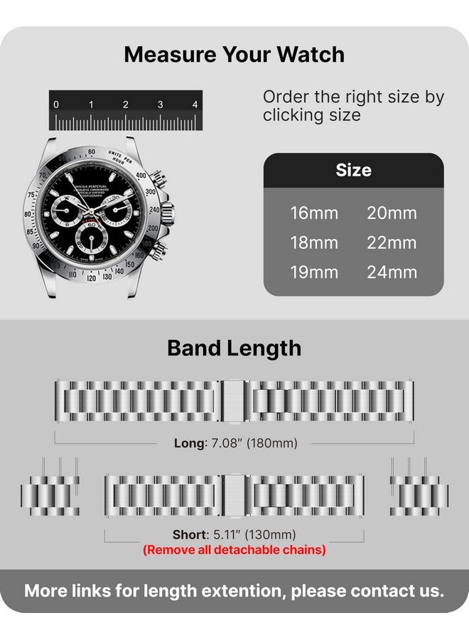 فولموزا أشرطة ساعة Fullmosa سريعة الفك مقاس 20 مم لهاتف Samsung Galaxy 5 40 مم 44 مم/Pro 45 مم/Watch 4 40 مم 44 مم/Classic 46 مم 42 مم (2021)، سوار ساعة من الفولاذ المقاوم للصدأ لـ Amazfit Gts 3/ Gtr 42 مم/Bip - فضي - Image 5
