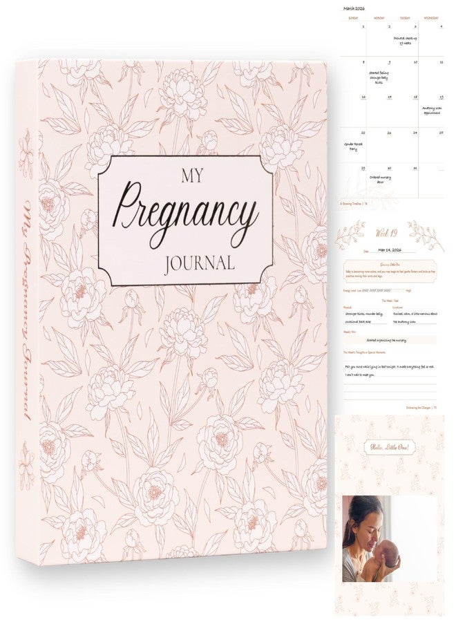 Pinkify It Pregnancy Journal for First Time Moms, Pregnancy Planner with 12 Monthly Calendars, Weekly Tracker, Photo Pages & Back Pocket, Baby Journal Memory Book Keepsake – Thoughtful Mom-to-Be Gift - Image 1
