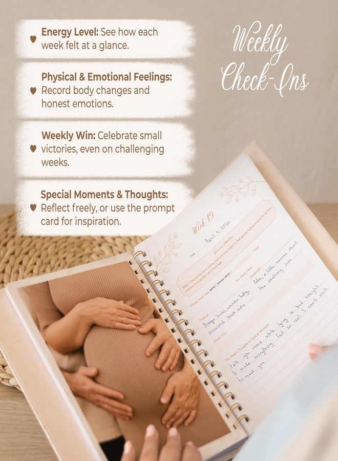 Pinkify It Pregnancy Journal for First Time Moms, Pregnancy Planner with 12 Monthly Calendars, Weekly Tracker, Photo Pages & Back Pocket, Baby Journal Memory Book Keepsake – Thoughtful Mom-to-Be Gift - Image 3