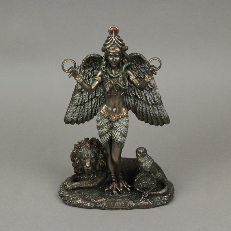 Veronese Design 8 5/8"" Ishtar The Mesopotamian Queen of Heaven Cold Cast Resin Antique Bronze Finish Sculpture Altar Statue Wiccan Decoration Pagan Gifts - Image 4