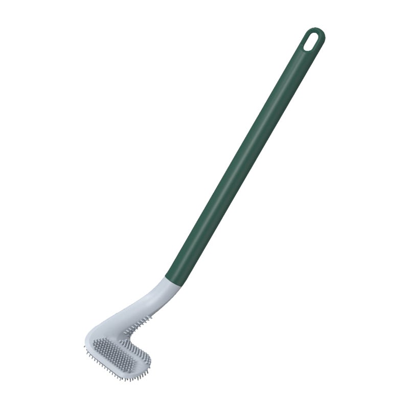 Toilet Brush: Green TPR Flexible Brush - Non-slip Handle Deep Cleaning Toilet Brush Organizer for Bathroom Toilet Cleaning & Storage - Image 1