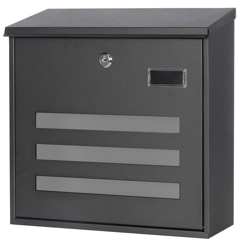 Decaller Wall Mounted Mailboxes with Key Lock Metal Large Mail Box 13 35 x 13 x 4 13 Black