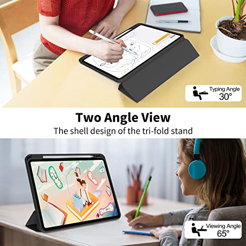 kenke Case for iPad Pro 11 Inch 4th/3rd/2nd Generation (2022/2021/2020) with Pencil Holder, Slim Trifold Smart Cover with Soft TPU Back, Support 2nd Gen Pencil Charging, Auto Sleep/Wake, Black - Image 4