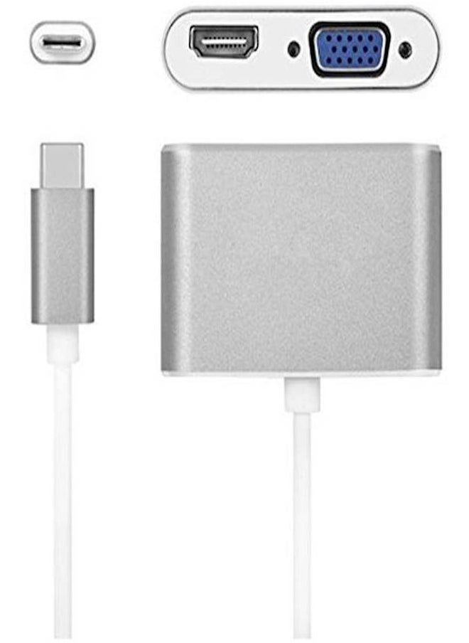 Beauenty 2-in-1 USB Type-C to HDMI/VGA Adapter for MacBook/Huawei - Dual Monitor 4K Converter with Heat-Resistant Design  - Image 1
