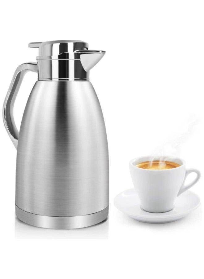 80OZ Coffee Thermal Carafe, Double Walled Vacuum Thermos Insulated, 24 Hrs Heat&Cold Retention Coffee Jug Teapot 2.3L