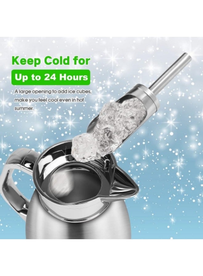 80OZ Coffee Thermal Carafe, Double Walled Vacuum Thermos Insulated, 24 Hrs Heat&Cold Retention Coffee Jug Teapot 2.3L