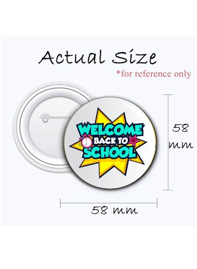 PRINTSHOP4ME Back To School Button Badge–Fun & Colorful Accessory For Kids–Perfect For School Bags,Uniforms And Gifts - Image 2