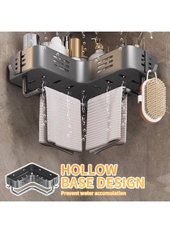 Generic Bathroom Organizer Rack, Wall-Mounted Shower Shelves with Drain Holes and Hanging Rod, Ideal for Storing Heavy Items  - Image 5